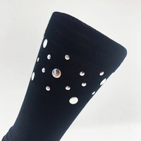 Chaussettes en coton mercerisé respirant pour femmes, design personnalisé, logo brillant, paillettes, tricotées sans couture, chaussettes ras du cou