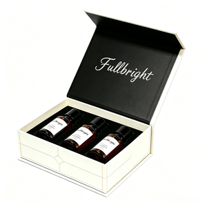 Boîte cadeau rigide personnalisée pour huiles essentielles avec fermeture magnétique dissimulée et insert en mousse - Emballage écologique pour cosmétiques - Product Image 1