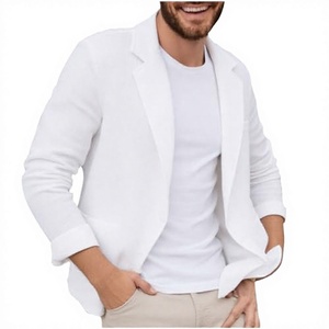 Blazer d'affaires patchwork OEM pas cher pour homme - Veste de costume à manches longues à simple boutonnage (pour le bureau/tenue formelle) 100 % polyester coupe-vent - Product Image 4