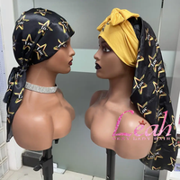 Ensemble de tresses pour femmes et cheveux longs vierges grand bonnets de drapeau de sommeil de nuit avec bandes élastiques