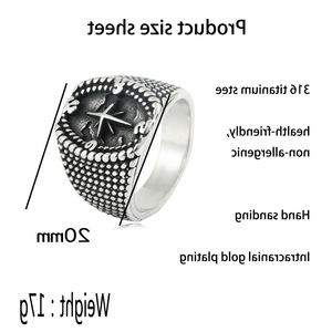 Anillo de acero inoxidable yunnique para hombre, diseño de cruz, joyería de moda, regalo para él - Product Image 2