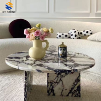 Table en marbre naturel écologique moderne KT STONE, couleur violet, pour la décoration de luxe des villas, cuisines, chambres à coucher