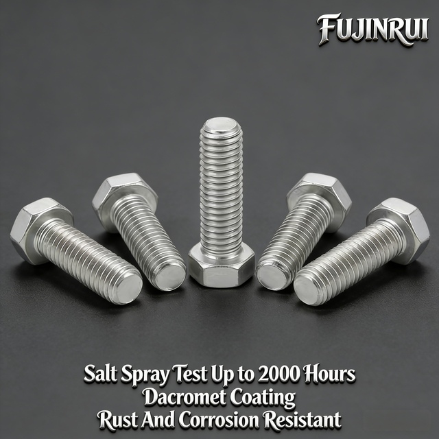 Dacromet Hex Bolt High Tensile Hydrogen Embrittlement Free 1000 Hours Salt Spray | Carbon Steel Anti-Rust Fastener OEM Supply