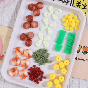 Jouets DIY pour la maison : Simulations de crevettes, champignons et maïs, jouets à pétrir, champignons artificiels en haricot rouge, mini décorations artistiques en TPR, accessoires d'artisanat pour - Product Image 3