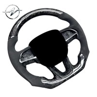 Volant de voiture personnalisé à 3 branches en fibre de carbone forgée avec revêtement en fourrure pour Dodge Durango RT SRT