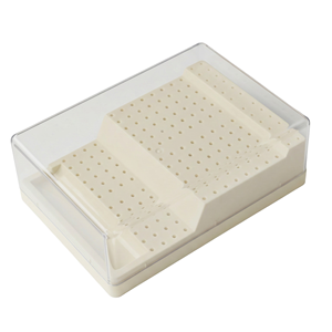 Porta Frese Dentali 168 Fori Scatola Organizer in Plastica ABS con Coperchio Trasparente per Gambo FG RA - Product Image 3