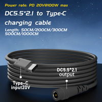 10 metros 20V 100W USB tipo C a DC 5521 extensión de carga de energía PD Cable disparador para Starlink Mini reemplazo