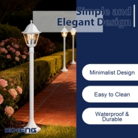 Lampadaire de jardin extérieur en aluminium, étanche IP44, abat-jour en verre, télécommande, intensité variable, LED E27, température de couleur 3000K-6000K