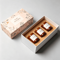 Boîte d'emballage de luxe de haute qualité avec logo personnalisé pour coffret cadeau de trois bougies, boîte d'emballage pour kit cosmétique, boîte en papier