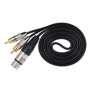 Personnalisé 1M 2M 3M 5M 8M <span class=keywords><strong>Xlr</strong></span> Femelle Mâle à 2 <span class=keywords><strong>Rca</strong></span> Mâle Câble Audio Plaqué Or pour Amplificateur Microphone Console de Mixage Ensemble Stéréo - Product Image 2