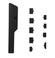 AOLION AL-P523101 Ensemble de 9 protections anti-poussière en silicone noir pour ports de console PS5 Slim, accessoires en boîte