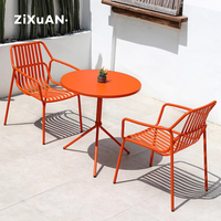 Ensemble table et chaises de luxe en rotin pour terrasse, patio, bistro, piscine, restaurant, balcon, résistant à l'eau, style nordique
