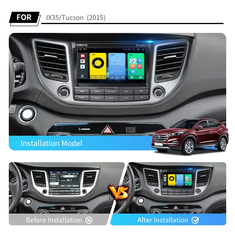 KD-1083 đài phát thanh xe cho Hyundai iX35 Tucson 2015 không dây Carplay 7 inch IPS màn hình Android Car DVD đa phương tiện Máy nghe nhạc