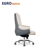 Chaise de bureau ergonomique pivotante en cuir à dossier moyen EGROspace Meeting Staff Executive