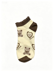 <b>Women</b> Summer Cotton Midi <b>Socks</b> Floral Bear Pattern Ribbed Casual Ankle to Mid Calf <b>Socks</b> Daily Wear - Product Image 2