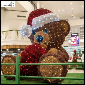 Décorations lumineuses de Noël en forme d'ours à LED pour les fêtes, le Nouvel An et les mariages - Product Image 6