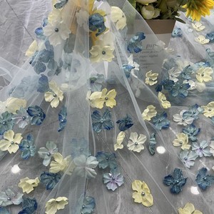 Nhà Máy Trực Tiếp Mới Nổi Hoa Thêu Thoáng Khí <span class=keywords><strong>PU</strong></span> Tráng 100% Polyester Trọng Lượng Nhẹ Dệt Kim Lưới Vải Cô Gái - Product Image 2