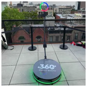 360フォトブースポータブル360フォトブース小道具付きカメラビデオブース360結婚式用リングライト付き