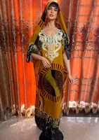 Robe Dashiki Africaine en Coton Grande Taille pour l'Été, Imprimée, Coupe Ample, Sans Manches, Abaya Musulmane pour Femme, Boubou, Kaftan