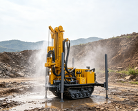 Foreuse pneumatique Shandong Hengwang 160m avec marteau DTH, machine de forage à air comprimé pour puits d'eau et forage de roche sur chenilles