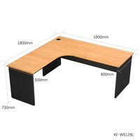 Poste de travail en forme de L avec deux pièces Tops Table d'ordinateur portable domestique Bureau Workstati Longueur 1500mm/1800mm * largeur 800mm/600mm
