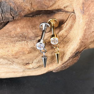 Pendientes de <span class=keywords><strong>Titanio</strong></span> <span class=keywords><strong>Puro</strong></span> ASTM F136 Rui Qian, Pendientes de Rosca Interna para Mujer, G23 Antialérgicos, Pendientes de Botón Modernos - Product Image 4