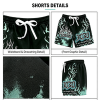 Shorts de sport graphiques pour hommes 100 % coton, séchage rapide, respirants, taille mi-élastique, coupe ample, décontractés, style hip-hop