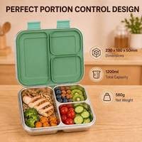 Boîte à lunch Risheng mignonne en acier inoxydable 304 à 3 compartiments pour nouveau-nés et enfants, à un seul niveau, étanche, sans BPA, avec couvercle en plastique, chauffable
