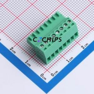 MX2EDGK-2.54-08P-GN01-Cu-Y-A Plug-in Terminal Block P=2.54mm Connector Male Plug 2.54mm Green 8P - Product Image 1