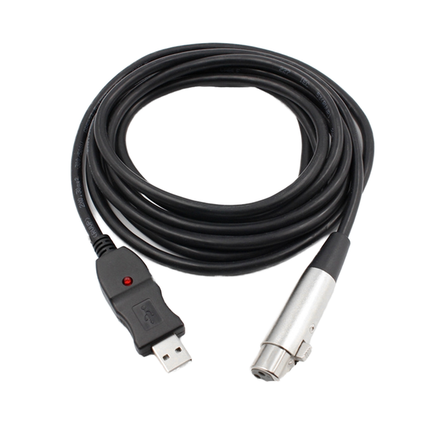 DAJIANG OEM Customized USB XLR Male-Female Audio Microphone Cable 3m Bare Copper PVC Jacket Shielded for HDTV Camera Speaker Use