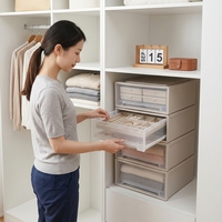 Organisateur de tiroir en plastique léger sans BPA, directement de l'usine, pour chambre à coucher, empilable, avec surface facile à nettoyer