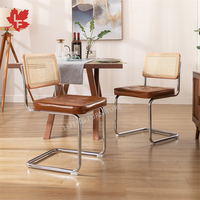 Vente en gros Chaises modernes en métal et bois massif avec cadre Cesca Chaise de salon en rotin et dossier avec pieds chromés