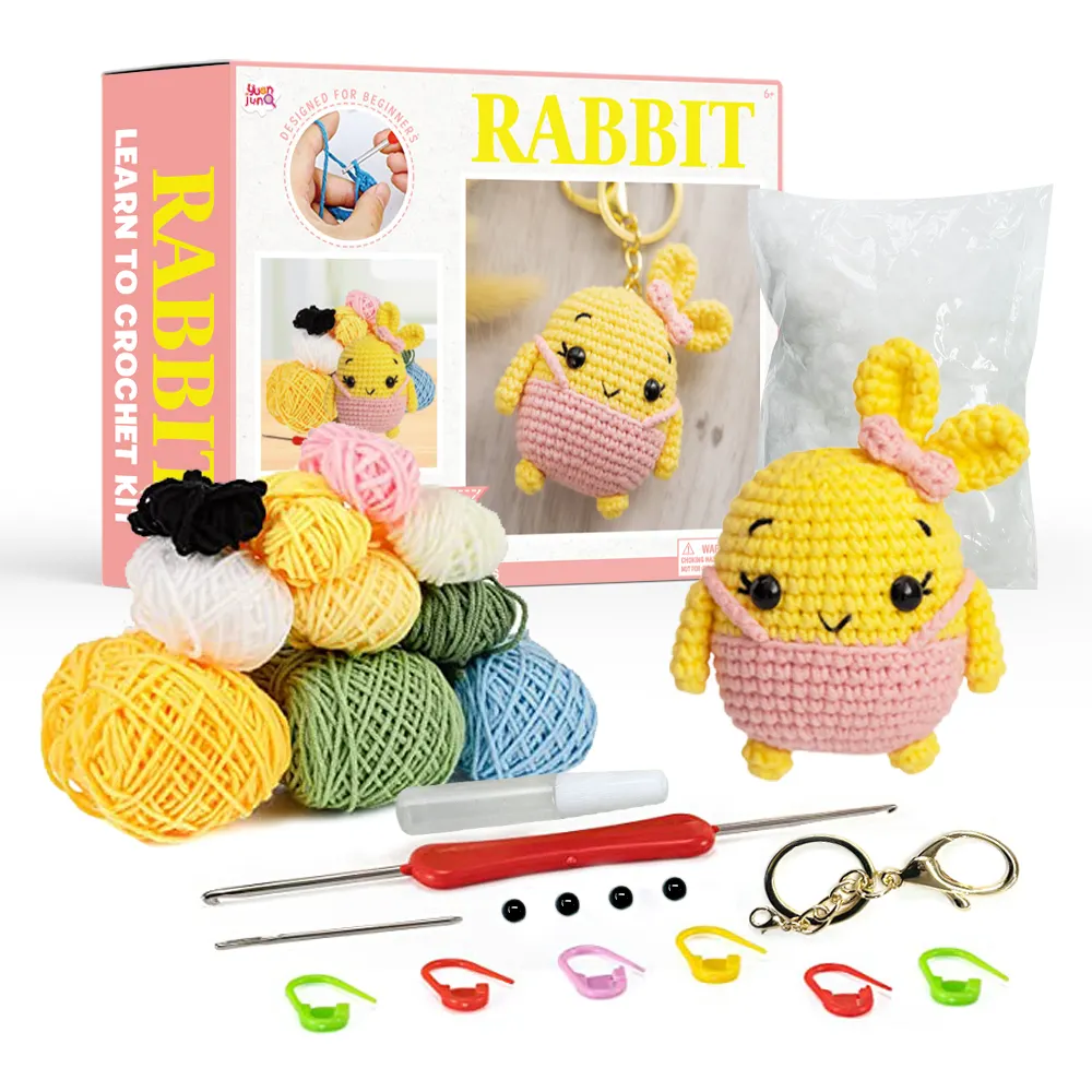 Custom Stuffed Animal Knitting Sets Kids Crochet Doll Keychain Crochet Knitting Kits For Beginners