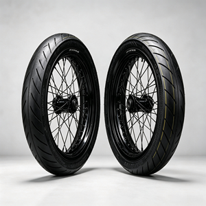 Juego <span class=keywords><strong>de</strong></span> Ruedas para Motocicleta Surron Light Bee 2 <span class=keywords><strong>Supermotard</strong></span> 2026, Bujes <span class=keywords><strong>de</strong></span> Aleación Forjados CNC, <span class=keywords><strong>Llantas</strong></span> Anodizadas, Neumáticos CST para Carretera, Color Negro - Product Image 1