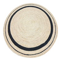 Reiner Jute-Teppich, Maschinengefertigt, Modernes Umweltfreundliches Geometrisches Muster, Rutschfester Chemikalienfreier Bodenbelag für Wohnzimmer und Schlafzimmer