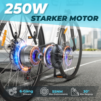 VARUN Vélo Électrique Urbain 250W Nouveau Modèle 27,5 Pouces 48V 10AH Vitesse Max 25km/h Nouveau Capteur de Couple Entrepôt UE Vente en Gros