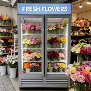 Vitrine réfrigérée verticale à quatre portes pour fleurs, congélateur commercial pour la présentation et la conservation des fleurs fraîches - Product Image 6