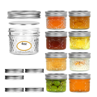 Vente en gros de mini-bouteilles en verre cristal de 4 oz et 6 oz pour caviar, confiture, épices, avec bouchon à vis en aluminium