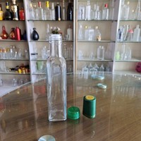 Bouteilles en verre carrées vides de couleur vert foncé Marasca pour huile d'olive de cuisine, avec bouchon en liège, 100 ml, 250 ml, 500 ml, 750 ml, 1 L