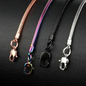 Custom Bag Chain Luxury Hardware Accessories Supplies Bag Rainbow Metal Part Handle Colorful Brass Snake Chain Strap for Handbag