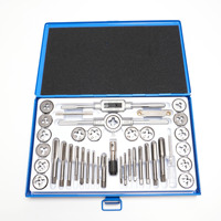 Juego de Machos y Terrajas Premium de 40 Piezas, Tamaños de Rosca Unificados SAE # Kit de Herramientas Esenciales para Roscado de Hilos Finos UNF de 4 a 1/2 y NPT