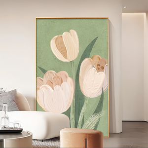 Arte della parete del tulipano della decorazione di arte della parete della pittura interna incorniciata - Product Image 1