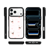 Coque de téléphone AG Feeling Black Edge avec motif chat mignon doré pour iPhone 17, 17 Pro Max, 16 Pro, 15, 15 Pro Max – Coque magnétique