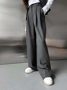 Chic <strong>Women's</strong> Pants High-waist Loose-fit <strong>Wide</strong> <strong>Leg</strong> <strong>Trousers</strong> 2025 Ladies Y2K Pants Boyfriend Style Casual Straight Baggy Suit Pants - Product Image 2
