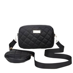 Sac bandoulière portable de luxe pour femme, petit format, deux pièces, avec fermeture éclair perlée, en PU souple et pliable - Product Image 2