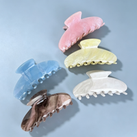 CHUJIAN Pinces à cheveux en acrylique scintillantes de haute qualité 10,5 cm, motif vague galaxie, pinces requin translucides chatoyantes pour femmes