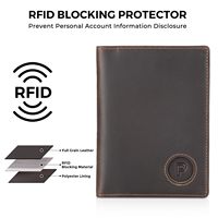 Dompet Perjalanan Kulit Asli Vintage untuk Pria, Penutup Paspor, Tempat Kartu Kredit, Anti RFID, Slot Pelacak AirTag