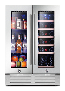 Réfrigérateur à vin 110L <span class=keywords><strong>40</strong></span> bouteilles, double température, acier inoxydable, double porte vitrée, vitrine - Product Image 2