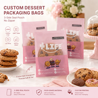 Sacs en plastique transparent givré avec impression de logo personnalisé, thermoscellables, pour biscuits, beignets, en-cas, rangement de biscuits