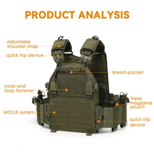 Gilet tactique Artex Factory, équipement tactique, sport, camping, randonnée, sécurité, poche Molle, porte-plaque, gilet de protection, gilet d'extérieur - Product Image 5